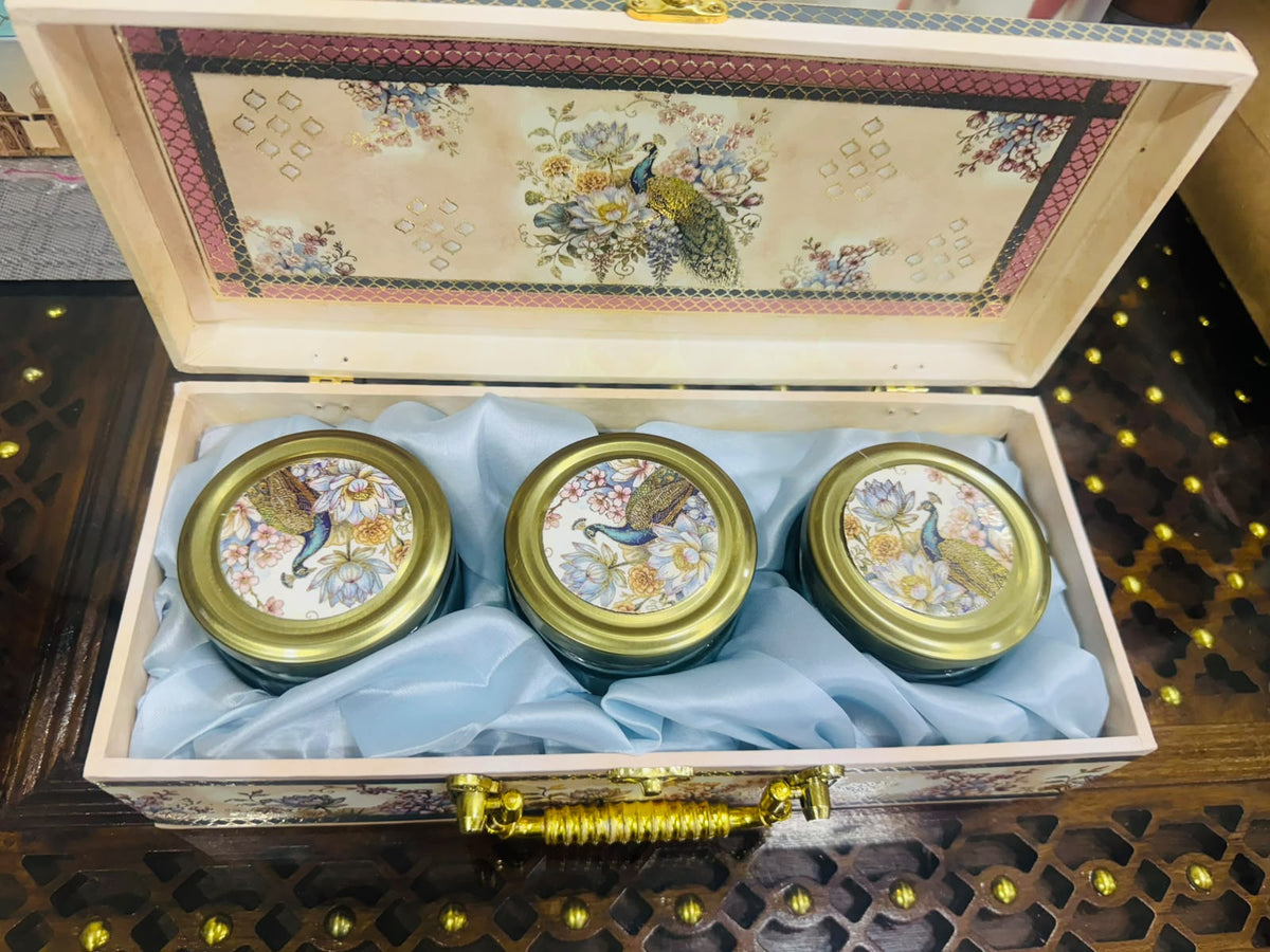 Kerva Lotus Box | Handcrafted Gift Box with 100g Almonds, Walnuts & Cashews