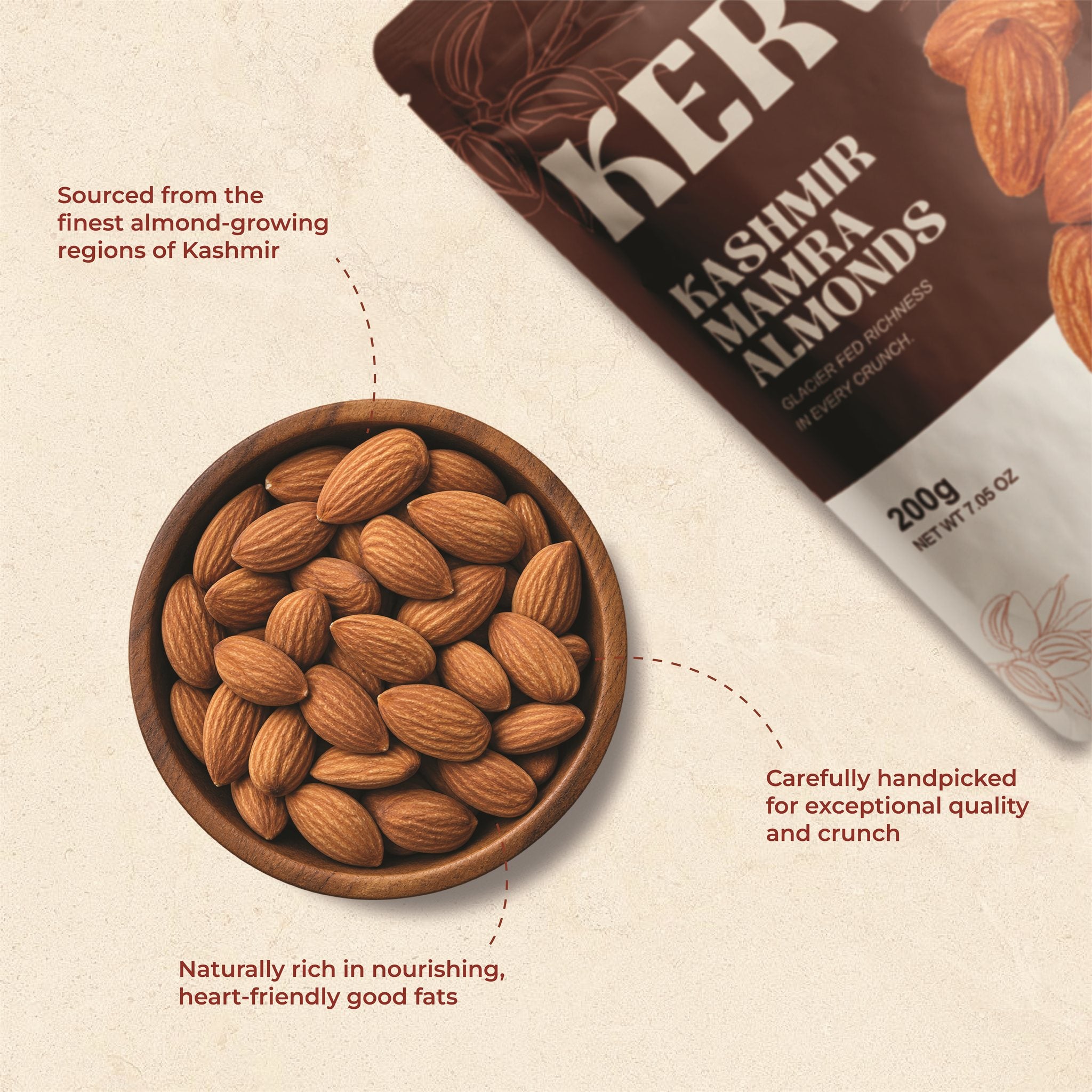 Kerva Kashmir Mamra Almonds 200g - View 4