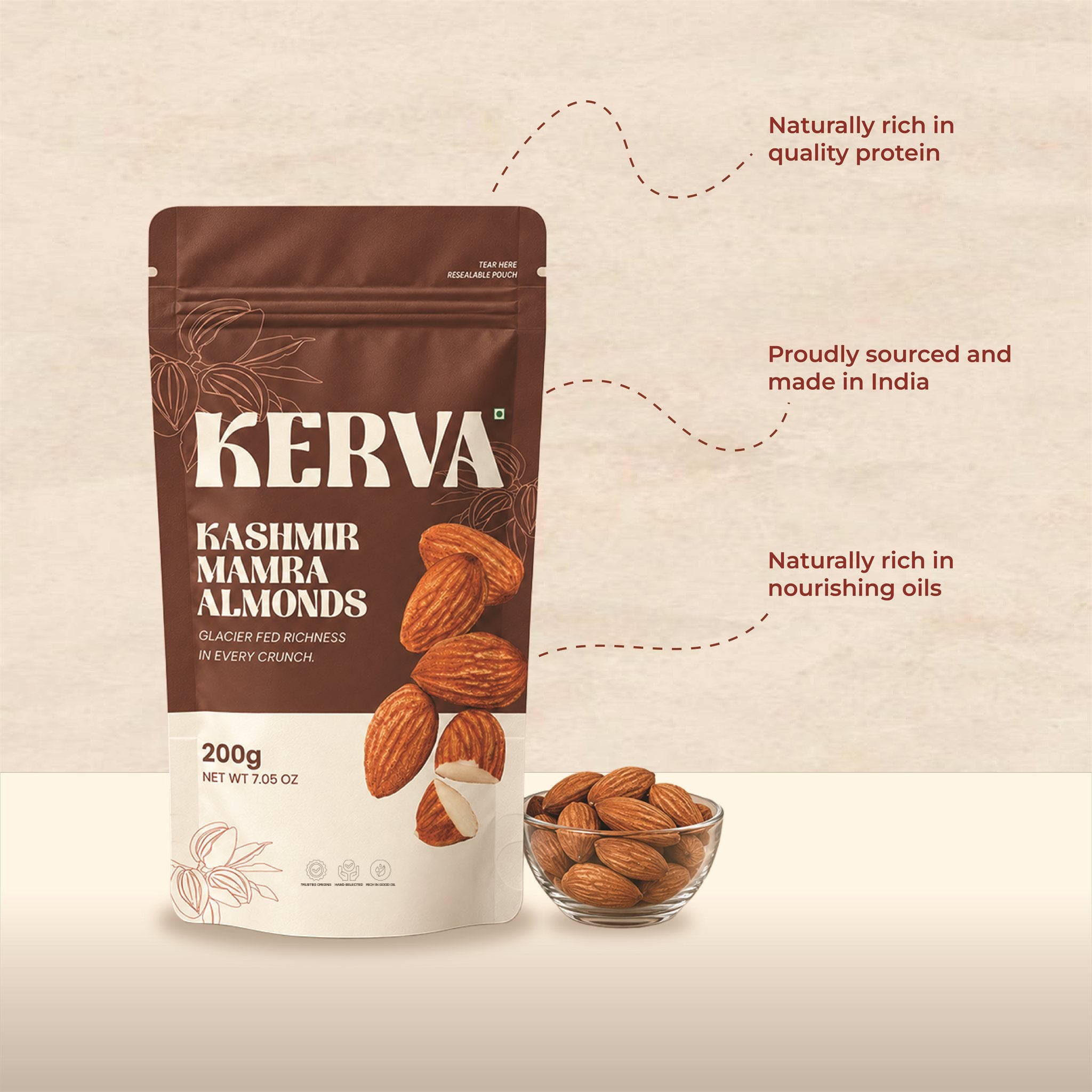 Kerva Kashmir Mamra Almonds 200g - View 5
