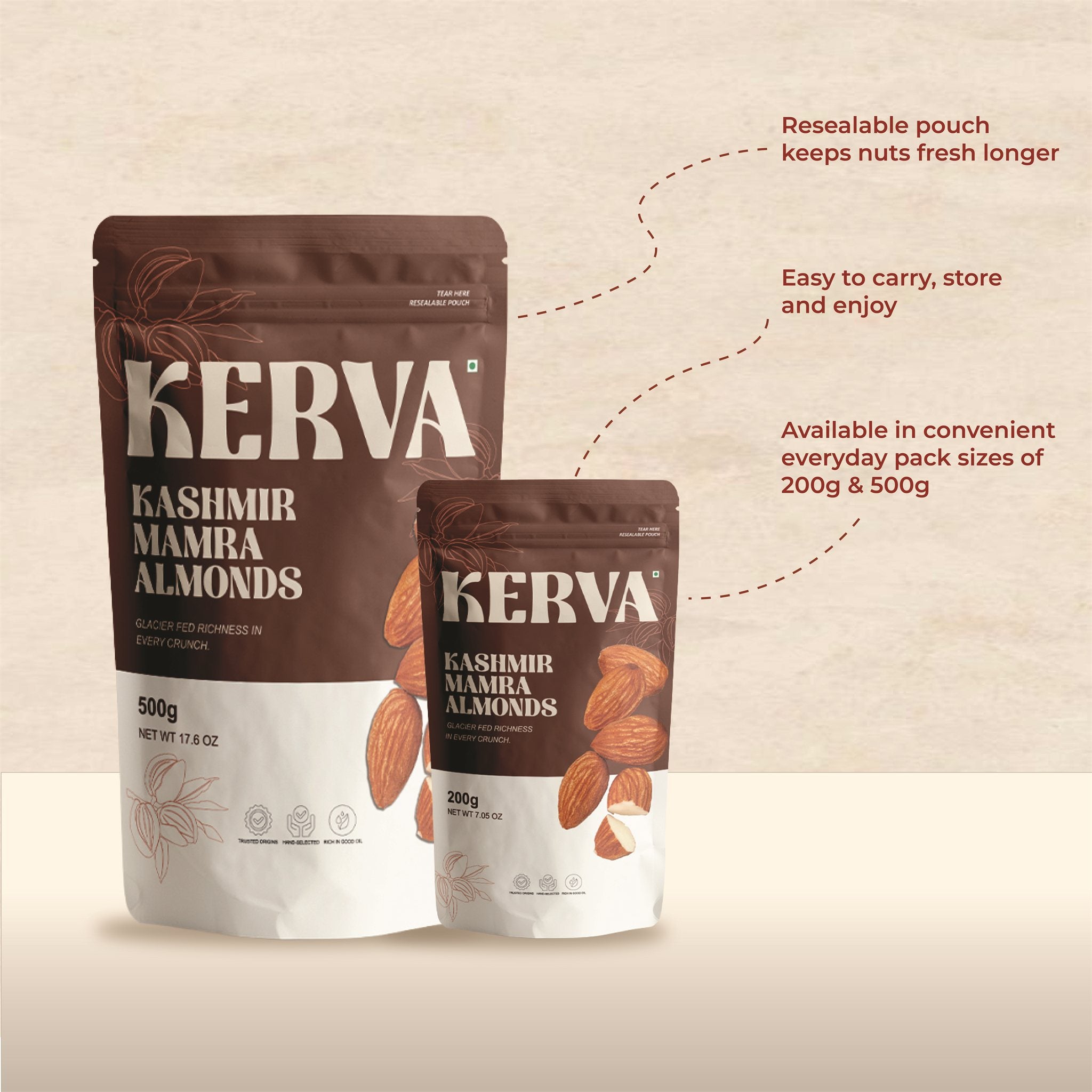 Kerva Kashmir Mamra Almonds 200g - View 7